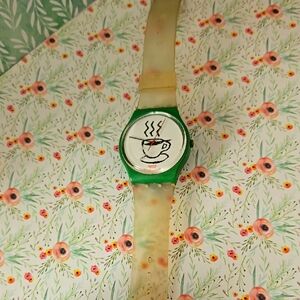 Green Coffee Cup Watch
